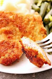 Dip the chops in the egg and then press them into the seasoned crumbs to coat. German Pork Schnitzel Crunchy Creamy Sweet