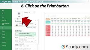 You can also print the active sheets (first select the sheets by holding down ctrl and clicking the sheet tabs) or print the entire workbook. Printing In Excel How To Configure Workbooks To Print Video Lesson Transcript Study Com