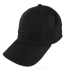 Quiksilver New Era Flexfit Black Baseball Hat Cap Medium Large Quiksilver Baseballcap Flexfit Quiksilver Cap