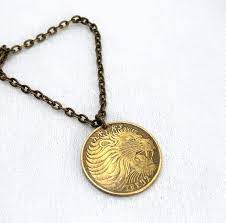 Vintage 1969 Coin Necklace Roaring Lion Necklace Lion Etsy Leo Necklace Coin Necklace Lion Necklace