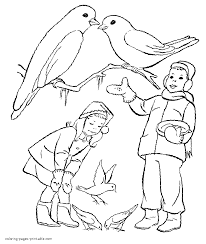 You will find awesome coloring books here with different levels of difficulty, from simple drawings to very complex. Children Feeding The Birds In Winter Coloring Pages Printable Com