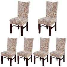 Eleoption High Back Chair Cover Replacement For Dining Room Universal Stretch Elastic Chair Protector Seat Covers Fo Dining Chairs Slipcovers For Chairs Chair