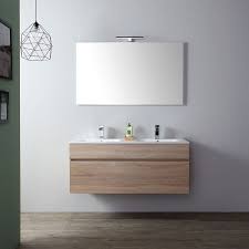 Meuble De Salle De Bains De 120 Cm Avec Double Lavabo En Chene Well Suspendu Sole 02010911800005 Meuble De Salle De Bain Salle De Bain Armoire Salle De Bain