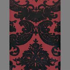 Black Peanut Red Madison Damask Velvet Flocked Wallcovering Design By Burke Decor Velvet Wallpaper Wallcovering Design Flock Wallpaper