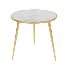 Litton Lane Aluminum Marble Accent Table In Gold 68984 The Home Depot In 2020 Marble End Tables Marble Accent Table Marble Tables Living Room