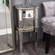 Venetian Mirrored Bedside Small Glass Nightstand Table Antique Bedroom Furniture Ebay Antique Bedroom Furniture Furniture Glass Nightstand