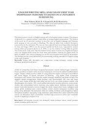 Hidup sendiri sebagai ayah atau ibu tunggal dari seorang anak tentu bukanlah hal yang mudah. Pdf English Writing Skill Analysis Of First Year Indonesian Tertiary Students In A University In Bandung