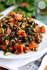 Caramelized Sweet Potato And Kale Fried Wild Rice Iowa Girl Eats Recipe Sweet Potato Recipes Healthy Veggie Dishes Sweet Potato Kale