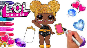 Glitter Series 3 Queen Bee Lol Doll Coloring Page Confetti Pop Surpris Coloring Pages Lol Dolls Printable Coloring