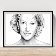 Helen Mirren portrait Art Print by Wu Wei