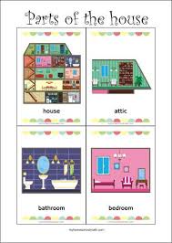 Parts Of The House Free Printable Flash Cards For Fun Preschool Learning Kindergarten Activities Pre Writing Activities Preschool Learning Activities