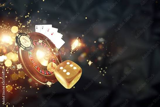 Creative background, roulette, gaming dice, cards, casino chips on a dark  background – Poszter vagy Falikép | Europosters