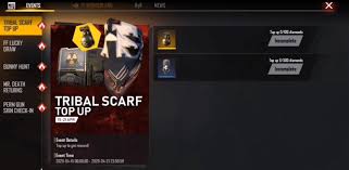 Topup free fire garena ! Free Fire Tribal Scarf Top Up Event Get Tribal Scarf And Nuclear Bunker Gloowall Skin Mobile Mode Gaming