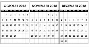 Free 2018 4th Quarter Calendar Calendar Printables Calendar Lettering