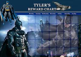 Details About Personalised Childs Batman Reward Chart Magnet Strips Reward Star Stickers