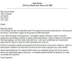 Web Developer Cover Letter Cover Letters And Cv Examples
