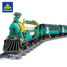 Click To Buy Kazi New 851pcs 98102 Battery Powered Electric Steam Container Train Building Block Toy Christmas Lego City Train Model Building Kits Train