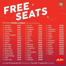 Airasia free seats promo ticket price list booking until 19 november. Facebook