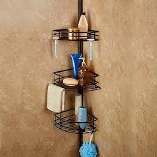 Oversized 3 Tier Pole Shower Caddy In Chromed Steel Shower Storage Shower Caddy Shower Accessories