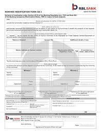 2 lakhs, you must pay the bill using rtgs (real time gross settlement). Fillable Online Nominee Modification Form Da 3 Rbl Bank Fax Email Print Pdffiller