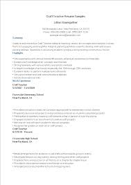 craft teacher resume sample templates