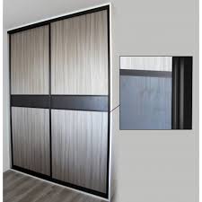 Portes de placard coulissantes 2 vantaux, sur mesure, en aluminium et toile tendue, avec tous ses accessoires de guidage, prêtes à poser. Kit Complet Dolce Systeme De Porte Coulissante A 2 Vantaux Largeur 2 M Placardecor Bricozor