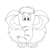 Colour online mammoth colouring page using our colouring palette and download your coloured page by clicking save image. Colorless Funny Cartoon Mammoth Vector Illustration Coloring Page Stock Vector Illustration Of Coloring Character 123557717