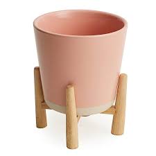 Over 500 stores find one near you. Blush Pink Planter And Wood Stand Dunelm