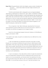 Doc Although Settlement Rather Than Litigation Poses A Number Of Problems For Civil Justice System These Matters Have Been Largely Resolved By Lord Woolf S Reforms Evonne Low Academia Edu