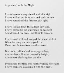 Acquainted With The Night Robert Frost Robert Frost Poems Poems Words