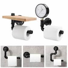 Toilet roll holder is made with industrial black pipes and a vintage styled red hose knob. Industrial Pipe Toilet Roll Holder Bathroom Iron Roll Paper Rack Paper Roll Stand Wish