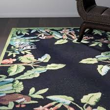 Black And Green Rug Ardilla Hand Hooked Wool Black Area Rug Area Rugs Black Area Rugs Rugs