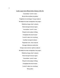 Verse 2 dunia yang megah dengan misi yang gagah kerana perpaduan kita masih bersama. Doc Lirik Lagu Satu Murid Satu Sukan Aizul Fahmi Academia Edu