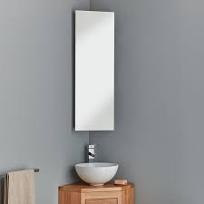 Bath vida tiano double bathroom wall cabinet glass mirrored doors crafted from stainless steel size h45cm x w45cm x 13cm fitting instructions and fittings. Tall Corner Bathroom Mirror Cabinet With Shelves 900mm Reims