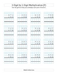 The 3 Digit By 2 Digit Multiplication With Grid Support F Math Worksheet Multiplication Worksheets Multiplication Math Multiplication Worksheets