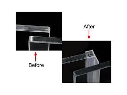 A shower door sweep is a clear polycarbonate and vinyl strip that snaps on the bottom of your shower door. Frameless Glass Shower Door Sweep Door Bottom Side Seal Strip F Type With 1 2 Inch 12mm Drip Rail 3 8 Inch 10mm Glass X 78 74 Inch 2000mm Length Newegg Com