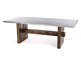 To clean, use mild soap and water only. Buy Handmade Zinc Table Zinc Dining Table The Redford Rustic Trestle Zinc Top Dining Table Made To Order From Kingston Krafts Custommade Com