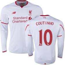 The 2020/21 liverpool home and away jerseys have been revealed and are available to buy now. Men S 10 Philippe Coutinho Liverpool Fc Jersey 15 16 England Football Club New Balance Authentic White Away Soccer Long Sleeve Shirt
