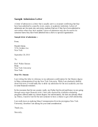 Check spelling or type a new query. Sample Admission Letter