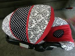Graco Snugride Black And White Damask With Red Infant Car Seat Cover 109 99 Via Etsy White Damask Baby Car Seats Infant Car Seat Cover