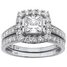 Get the credit you deserve. Fingerhut Palmbeach Jewelry Platinum Over Sterling Silver Princess Cut Lab Created White Sapphire Bridal Set