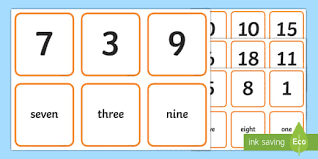 Numbers And Words Matching Card Game Ks1 Resources