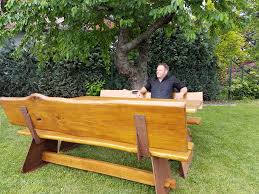 Fette Massive Sitzgruppe Aus Cortenstahl Und Eichenholz Gartenmobel Holz Gartenmobel Eiche Holz