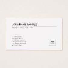 Trendy Add Your Logo Elegant White Simple Plain Business Card Zazzle Com Business Card Minimalist Classy Gift Elegant Logo