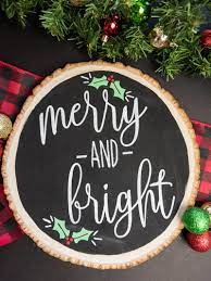 Love the red lettering over the faux pallet sign. Rustic Christmas Sign Merry And Bright Home Living Signs Kromasol Com
