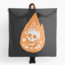 This Is Fine Meme Dog Scarves Redbubble