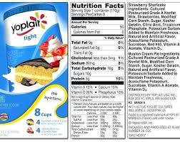 fat free yogurt nutrition label