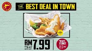 Fish and chip sedia dihidang bersama salad. The Manhattan Fish Market Offer Manhattan Fish N Chips At Rm7 99 Only