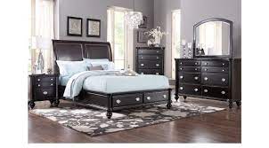 The beautifully functional storage bed features drawers on the sides and footboard for plenty of storage space, as well as shelves on the headboard for decorative accents or. Remington Place Espresso Dark Brown 7 Pc Queen Sleigh Bedroom With Storage Contemporary