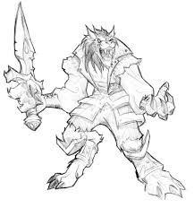 Worgen Sketch Characters Art World Of Warcraft Cataclysm World Of Warcraft Coloring Pages Coloring Books